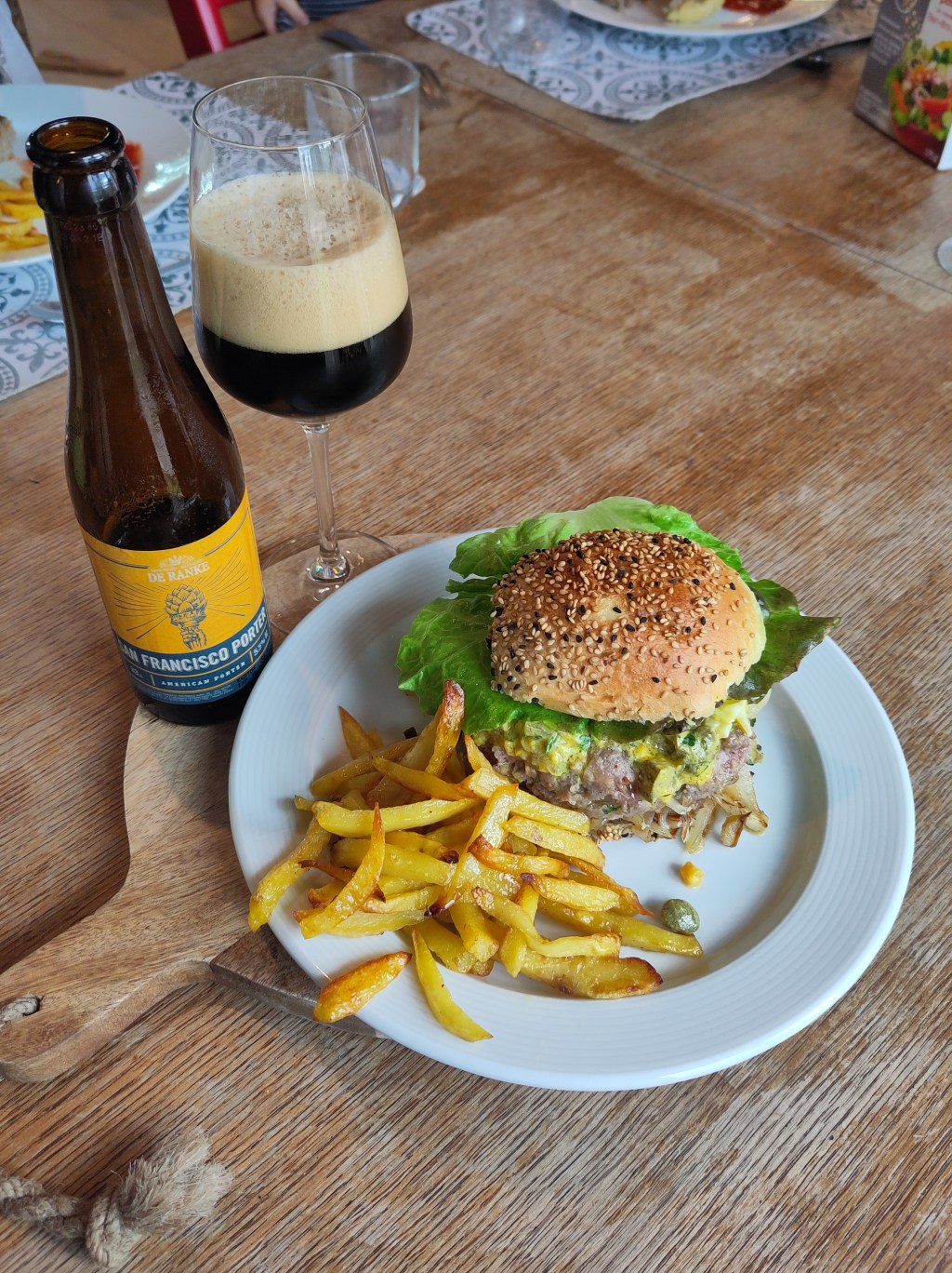 San Fransisco Porter (De Ranke) et Burger sauce&nbsp;gribiche
